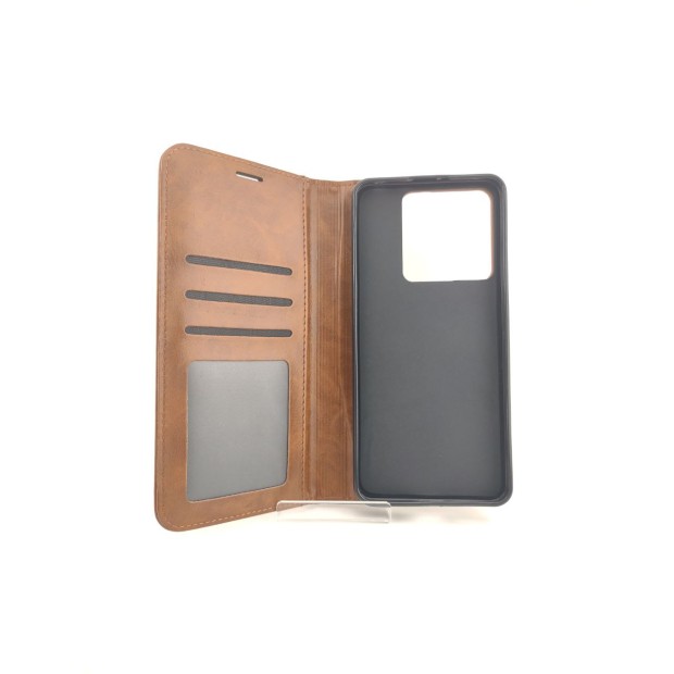 Чохол-книжка Leather Elegant для Xiaomi Redmi Note 13 Pro 5G (Коричневий)