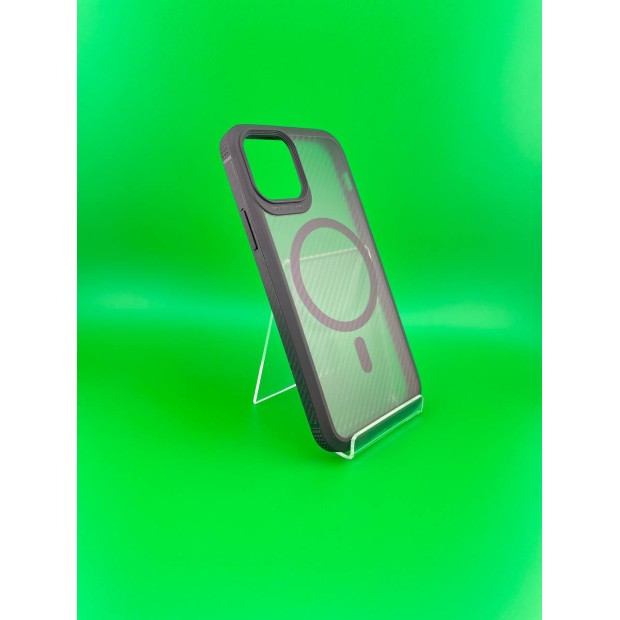 Силіконовий чохол iPaky Carbon Clear з MagSafe для iPhone 11 Pro (Чорний)