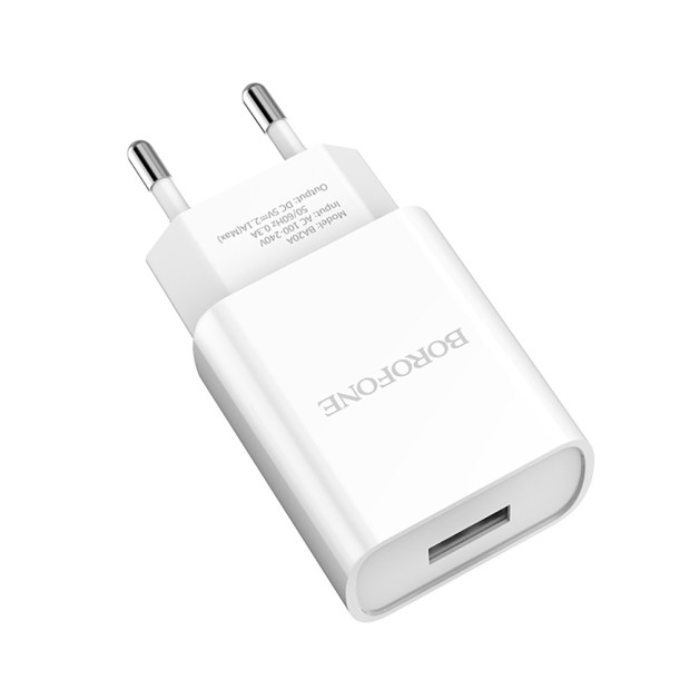СЗУ-адаптер USB Borofone BA20A 2.1A (Белый)