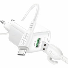 СЗУ-адаптер USB Borofone BAS42A QD 18W (1USB) + кабель MicroUSB (Белый)