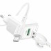 Зарядний адаптер USB Borofone BAS42A QD 18W (1USB) + кабель MicroUSB (Білий)