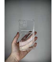 Силикон 6D Card Case  Apple iPhone 14 (Прозрачный)