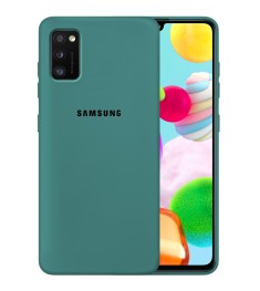 Силикон Original 360 Case Logo  Samsung Galaxy A41 (2020) (Тёмно-зелёный)