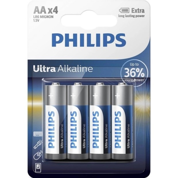 Батарейка Phillips Ultra Alkaline LR6 AА 1.5V (4шт) DT