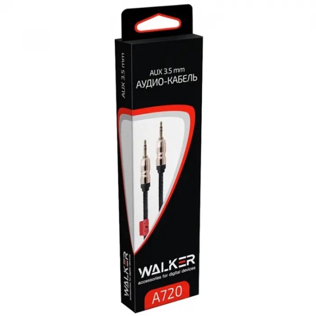 Кабель-AUX Walker A720 (3.5mm to 3.5mm) (Чёрный)