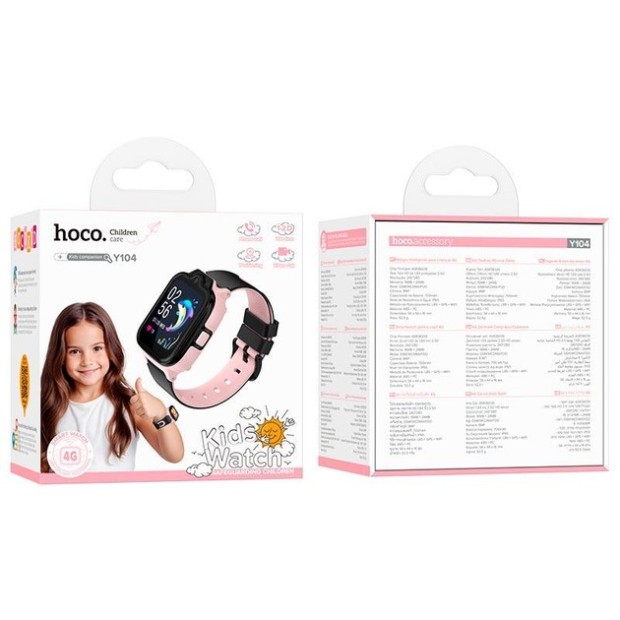 Детские смарт-часы Hoco Y104 4G GPS (Розовый) Детские смарт-часы Hoco Y104 4G GPS (Розовый)