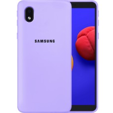 Силіконовий оригінальний чохол 360 з логотипом для Samsung Galaxy A01 Core (фіолетовий)