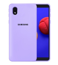 Силіконовий оригінальний чохол 360 з логотипом для Samsung Galaxy A01 Core (фіол..