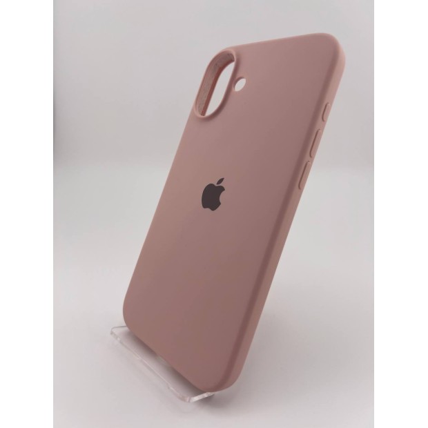 Силіконовий оригінальний чохол круглої форми для Apple iPhone 16 Plus (08) у кольорі рожевий пісок.