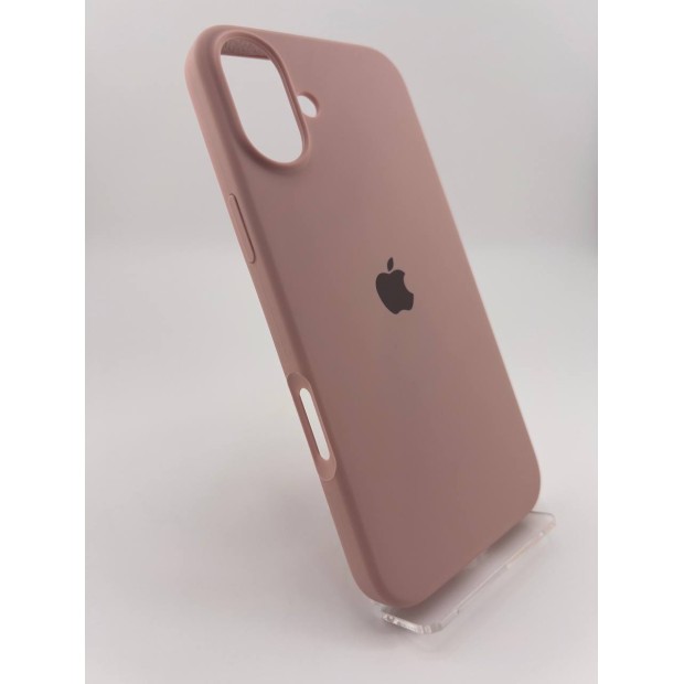 Силіконовий оригінальний чохол круглої форми для Apple iPhone 16 Plus (08) у кольорі рожевий пісок.