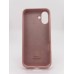 Силіконовий оригінальний чохол круглої форми для Apple iPhone 16 Plus (08) у кольорі рожевий пісок.