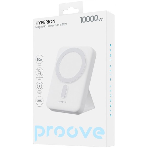 Бездротовий акумулятор Proove Hyperion 20W 10000mAh (Білий)