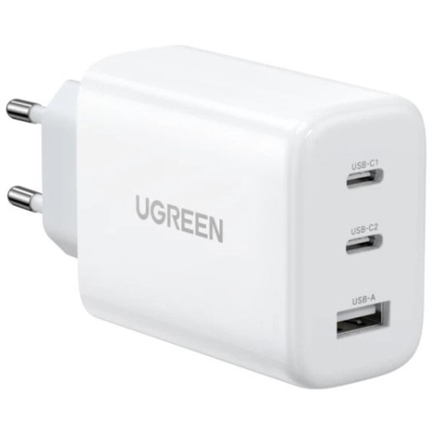 Зарядний пристрій UGREEN CD275 65W (1USB / 2Type-C) (білий)