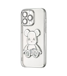 Чохол UMKU Bear Shine для Apple iPhone 14 Pro Max (Сріблястий)