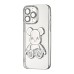 Чохол UMKU Bear Shine для Apple iPhone 14 Pro Max (Сріблястий)