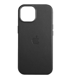 Чохол Leather Case with Magsafe Apple iPhone 15 Pro Max (Чорний) (Уцінка) (Катег..