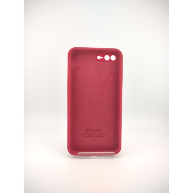 Силіконовий оригінальний чохол Square RoundCam для Apple iPhone 7 Plus  /  8 Plus (04) Рожевий Червоний