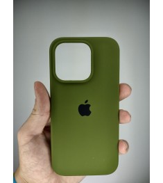 Силіконовий оригінальний круглий чохол для Apple iPhone 15 Pro (46) Глибокий зел..