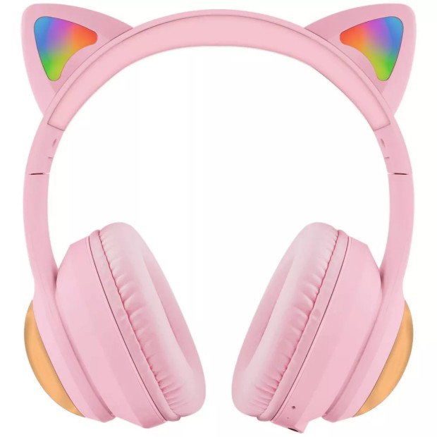 Беспроводные накладные наушники-гарнитура Proove Kids LumiCat (Pink)