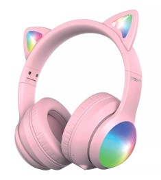 Бездротові накладні навушники-гарнітура Proove Kids LumiCat (Pink)