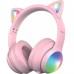 Беспроводные накладные наушники-гарнитура Proove Kids LumiCat (Pink)