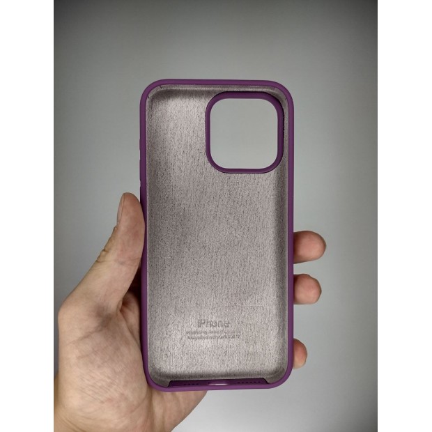 Силіконовий оригінальний чохол круглої форми для Apple iPhone 15 Pro Max (28) Brinjal.