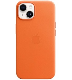 Чохол Leather Case with MagSafe для Apple iPhone 14 (помаранчевий) M