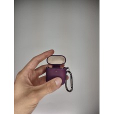 Чохол для навушників Full Silicone Case with Microfiber Apple AirPods (Темний Виноград)