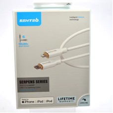USB-кабель Senteo MFI SL-02 PD3.0 (1м) (Type-C to Lightning) (Білий)
