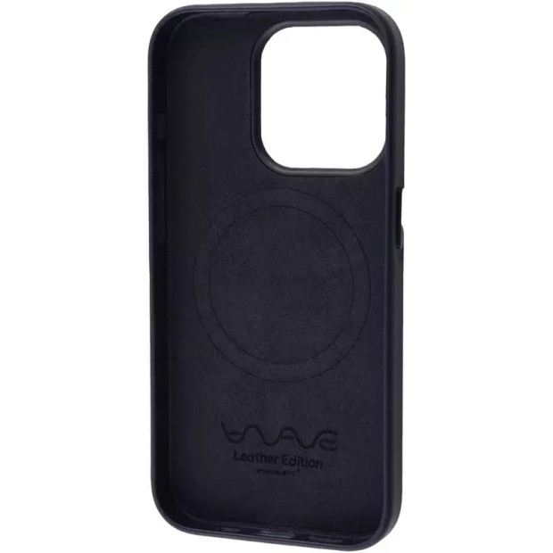 Чохол WAVE Premium Leather Edition з MagSafe для iPhone 15 (колір Чорнильний)