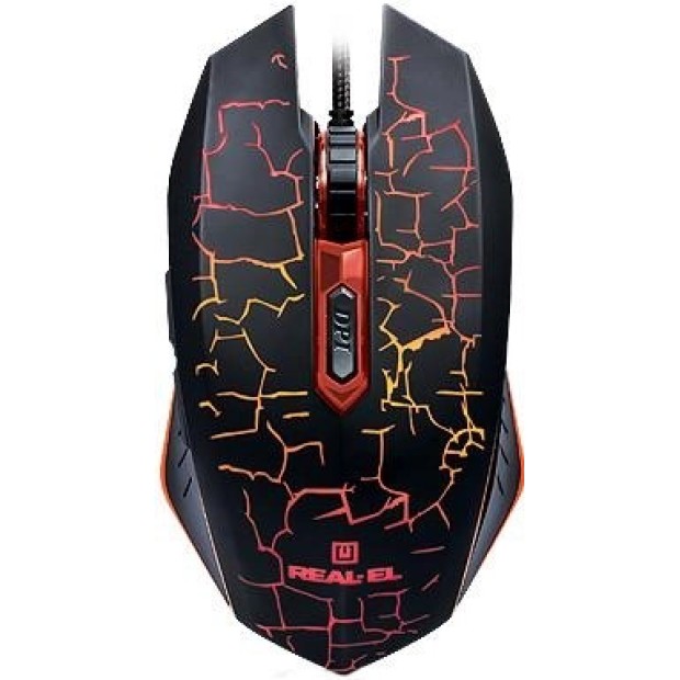 Миша дротова ігрова Real-El RM-505 (Чорний)