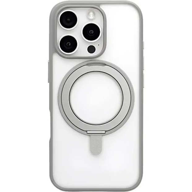 Накладка Blueo Skin Friendly з обертовою на 360 градусів підставкою з підтримкою MagSafe для Apple iPhone 16 Plus (Сіра)