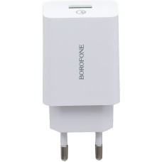 СЗУ-адаптер USB Borofone BA21A QC 3.0 18W + кабель Type-C (Белый)