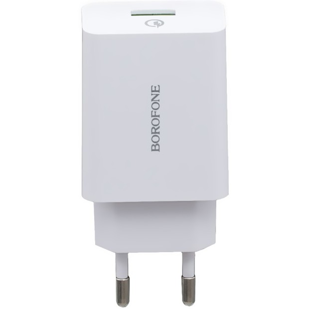 СЗУ-адаптер USB Borofone BA21A QC 3.0 18W + кабель Type-C (Белый)