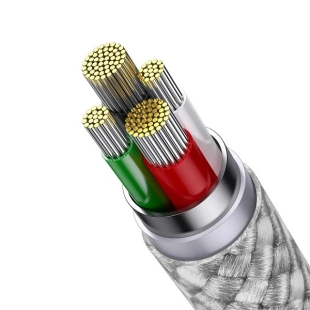 USB-кабель Baseus StarSpeed 3.5A (1.2м) (MicroUSB  /  Lightning  /  Type-C) (Білий) CAXS000002