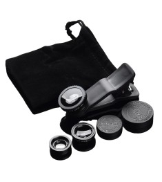 Объектив для мобильного телефона Рыбий глаз 3in1 (Чёрный/Серый)