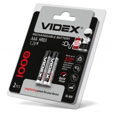 Аккумуляторная батарейка Videx 1000mAh HR03 / AAA (2шт)