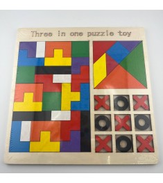 Дерев'яна головоломка 3 в 1