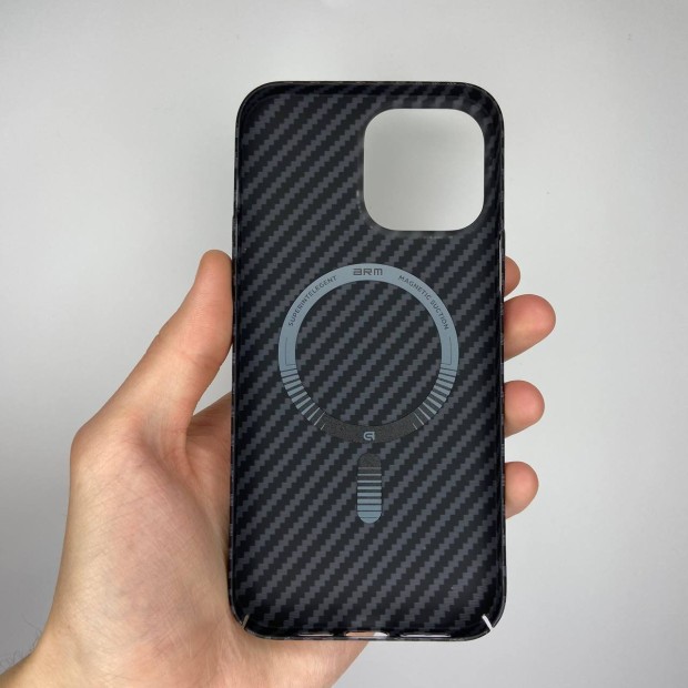 Чохол-накладка Carbon MagSafe для Apple iPhone 13 Pro Max (Чорний)