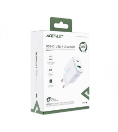 СЗУ-адаптер Acefast A25 20W PD QC (1Type-C / 1USB) (Белый)