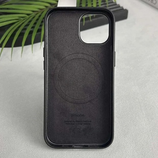 Чохол Leather Case з MagSafe для Apple IPhone 15 Pro Max (Чорний)