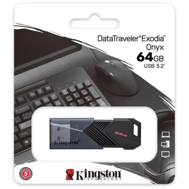 USB 3.2 флеш-накопичувач Kingston DataTraveler Exodia Onyx DTXON 64Гб