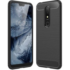 Силіконовий Polished Carbon для Nokia 6.1 Plus (2018) (Чорний) Силіконовий Polished Carbon для Nokia 6.1 Plus (2018) (Чорний)