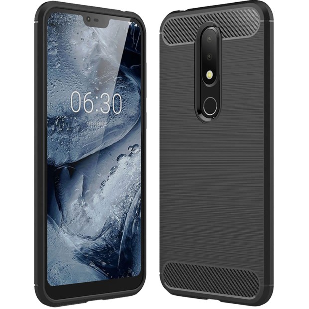 Силіконовий Polished Carbon для Nokia 6.1 Plus (2018) (Чорний)