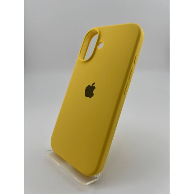 Оригінальний силіконовий чохол круглої форми для Apple iPhone 16 (13) жовтого кольору