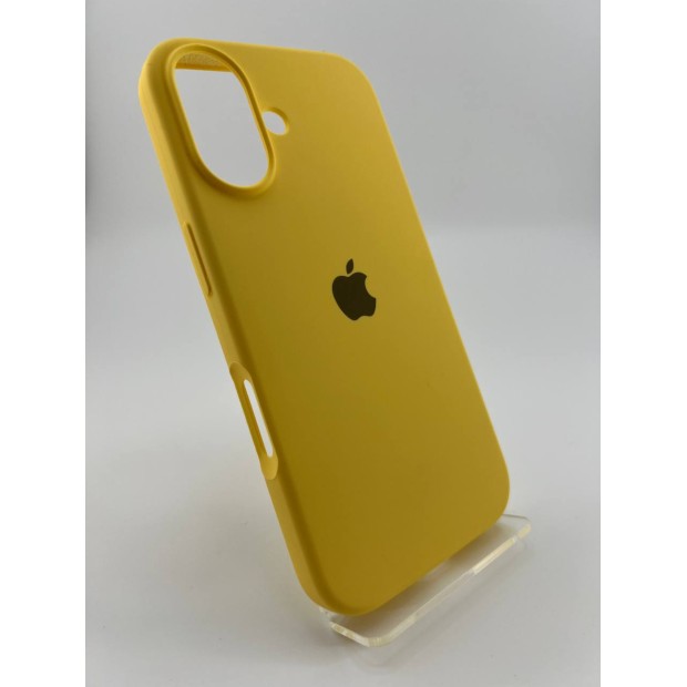 Оригінальний силіконовий чохол круглої форми для Apple iPhone 16 (13) жовтого кольору