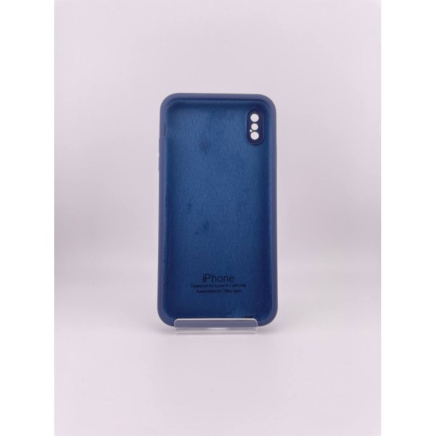 Оригінальний квадратний круглий чохол для Apple iPhone XS Max (09) Силікон Midnight Blue