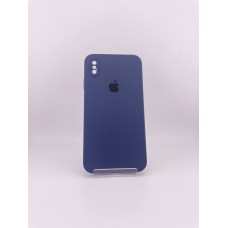 Оригінальний квадратний круглий чохол для Apple iPhone XS Max (09) Силікон Midnight Blue