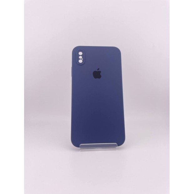 Оригінальний квадратний круглий чохол для Apple iPhone XS Max (09) Силікон Midnight Blue