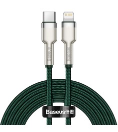USB-кабель Baseus Cafule Metal Data 20W (1м) (Type-C на Lightning) (Зелений) CAT..